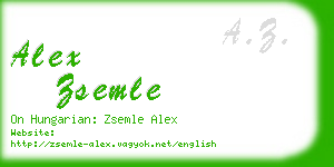 alex zsemle business card